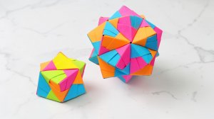 Бумажный шар оригами из модулей