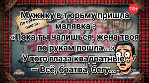Мужику в тюрьму пришла малява: «Пока ты чалишься, жена твоя по рукам пошла...» #анекдоты #прикол
