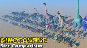 Размеры динозавров, 3D модели, от маленьких до огромных.