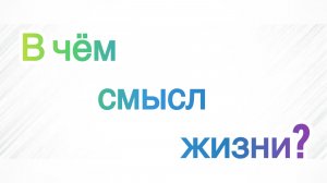В чём смысл жизни?