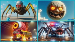 Скелет 🆚 Лунный Монстр 🆚 Автобус Монстр 🆚 Полицейская Машина ЕХЕ 💀 Плитки Хоп