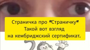 Страничка про "Страничку". Такой вот взгляд на кембриджский сертификат.