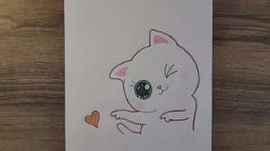 Как нарисовать Простой и милый рисунок кошки 😺💖 Пошаговый урок рисования