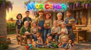 моя семья для детей. члены семьи. развивающий мультфильм