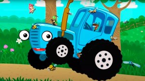 СИНИЙ ТРАКТОР ПО ПОЛЯМ МУЛЬТФИЛЬМ - МУЛЬТИК ПРО ТРАНПОРТ НА ФЕРМЕ