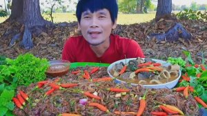 #MUKBANG Салат из свежих креветок с острыми овощами! ASMR МУКБАНГ ЕДА ОБЕД ОБЖОР ЕДА НА КАМЕРУ