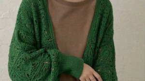 Красивый квадратный мотив крючком для кардигана