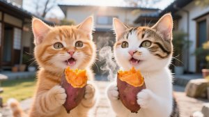 Печёный батат в опавших листьях 🍠