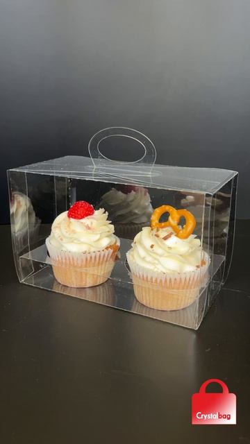 Прозрачная коробка Crystalbag на 2 капкейка