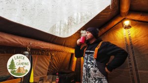 Зимний кемпинг с надувной палаткой. [ASMR Camping]