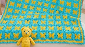 Легкий мотив крючком для детского пледа