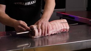 Рецепт поркетты в газовом гриле на вертеле