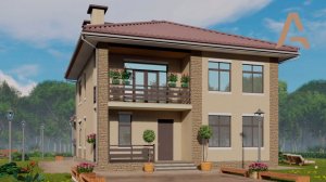 Продуманный дом с хорошей планировкой. Проект дома в современном стиле с террасой и балконом