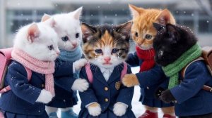Бедный кот-папа упал в снег после ночной работы  Трогательная история 🐱❄️💔