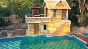 Строим двухэтажный дом с бассейном и спортзалом, примитивными методами.