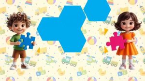 Футаж для текста "Дети с пазлами"