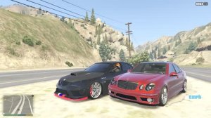 Mercedes-Benz E55 AMG W211 vs BMW M5 E60  гонка на двух легендах мерс порвал беху в гта 5