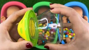 4 Minutes Satisfying with Full of 3 Rainbow BathTubs Candy with M&M's & Magic Slime Cutting Video 11