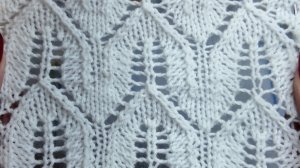 Узор №13 "Ажурные Веточки" Красивый Ажурный Узор Спицами для Шарфа, Палантина,Кофточки