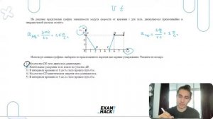 На рисунке представлен график зависимости модуля скорости от времени t для тела - №26468