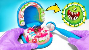 Играем в стоматолога 🦷 Сэм, Сью и мистер Сладкоежка