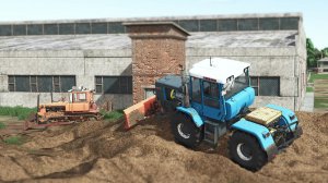 FS25 Работа на навозной куче ДТ-75, ХТЗ-17221