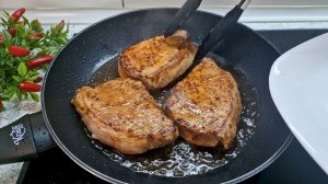 Секрет приготовления сочного стейка. Как приготовить сочный СВИНОЙ СТЕЙК на сковороде.