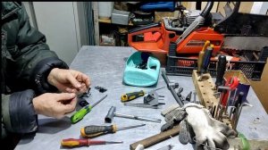 25.Пила заводится и глохнет