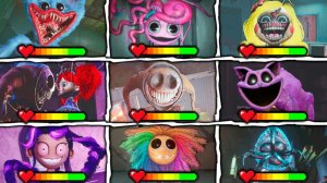 Poppy Playtime: главы с 1 по 5 — все боссы и сцены смерти с индикаторами здоровья