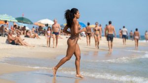 Красивые девушки из Бразилии совсем лишились стыда и гуляют в  таких микробикини по пляжу.