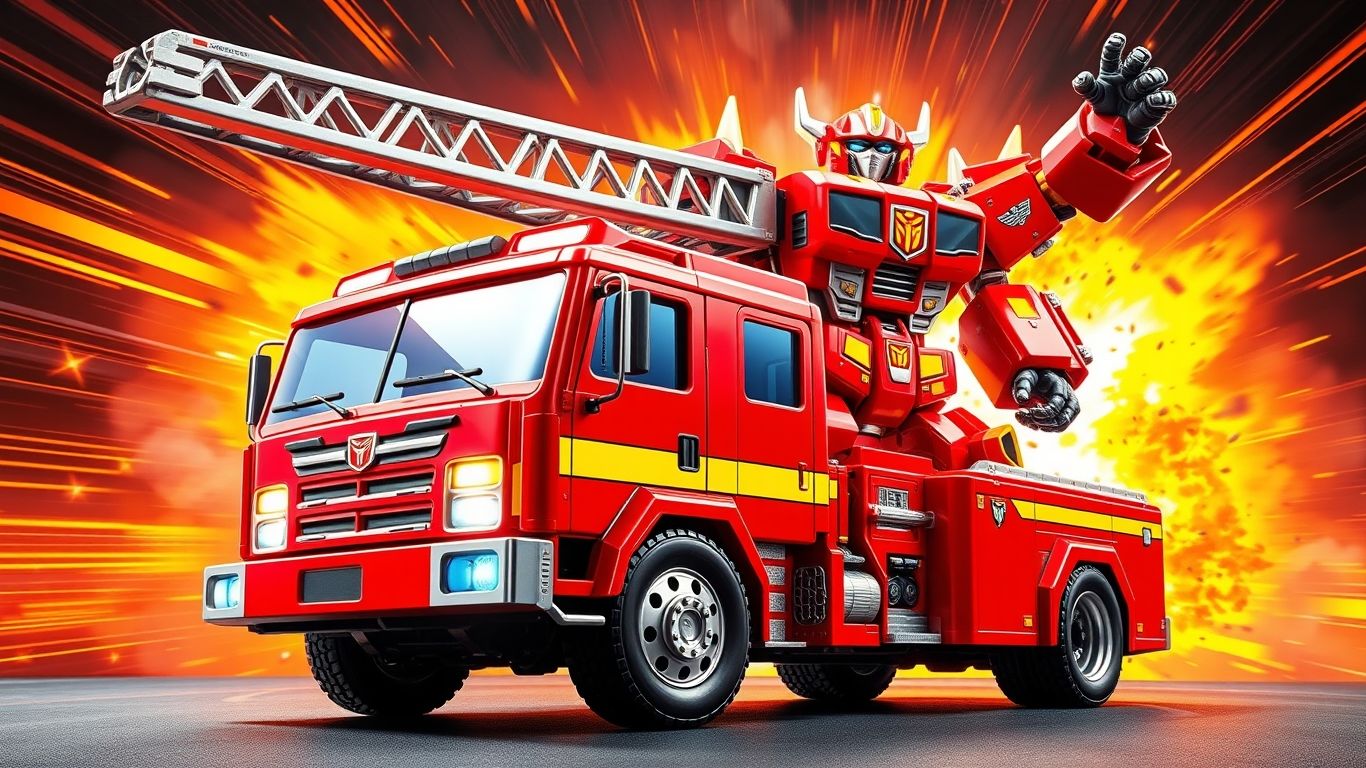 ВАУ! Длиннорукий Спасатель: Пожарная Машина Деформируется в Супер-Робота! 💥✨