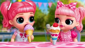 Куколки Лол едят мороженое