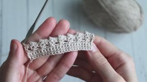 Необычная кайма крючком с перекрещенными столбиками