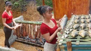 Таймлапс 235 дней. Заготовка и переработка копчёной свинины и копчёной рыбы.