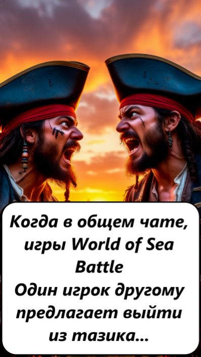 World of Sea Battle Когда в общем чате игры один игрок зовёт другова выйти из тазика.