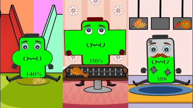 ГОЛОДНЫЙ 📱 МОБИЛЬНЫЙ ПОМЕШАЛСЯ НА ЕДЕ! 🤣Анимация зарядки мобильного аккумулятора🔋РЕАКЦИЯ