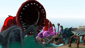 МОРСКОЕ СУЩЕСТВО-МАНЧЕР ПРОТИВ ВСЕХ ГИГАНТСКИХ МОРСКИХ МОНСТРОВ