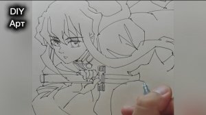 Обучалка как нарисовать столпа из клинок рассекающий демонов. DIY Арт