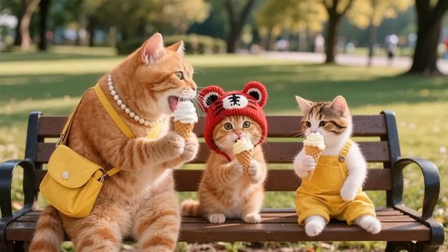 Самый трогательный сюрприз! Котята готовят спагетти для мамы и папы 🍝❤️ Анимация исцеления смотреть онлайн