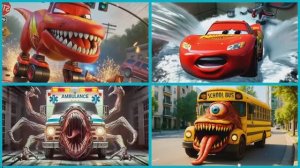 ДИНО-МАККУИН против АВТОБУСА-МОНСТРА! 🦖🏎️ Скорая помощь ЭГЗЕ и Молния Маккуин | Tiles Hop EDM Rush