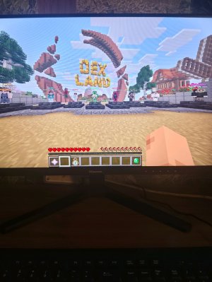 играю в Майнкрафт на сервере Dexland (практикую навыки пвп)