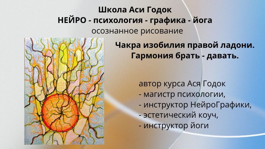 ЧАКРА ИЗОБИЛИЯ Правой ладони. Гармония брать - давать.