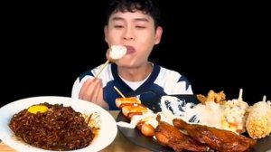 Мукбанг ттокпокки с сыром, корн-доги Еда на камеру