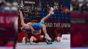Российский борец исполнил безумный приём на чемпионате Европы.