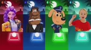 ВЛАД И НИКИ против Охотника на Демонов! 🎸🔥 Шериф Лабрадор и Крипто в Tiles Hop EDM Rush