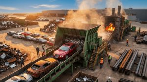 За кулисами завода по переработке отходов: Миллионы старых автомобилей превратились в стальные трубы