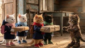 Маленькие котята помогают расстроенному однокласснику уладить семейную ссору 🐱💔✨