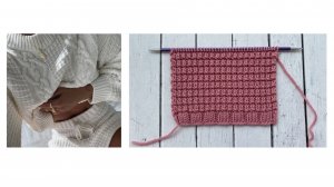 Стильный рельефный узор на основе резинки 1х1.