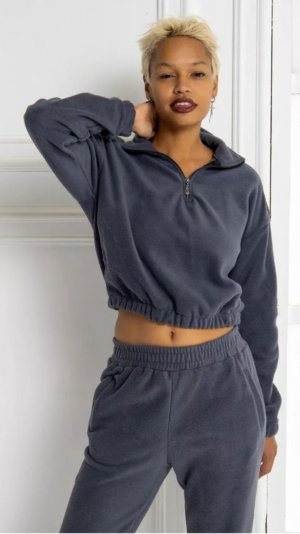 Спортивный флисовый костюм на молнии