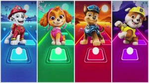 Щенячий патруль в Tiles Hop! 🐶🎶 Маршал vs Скай vs Чейз vs Крепыш | Музыкальный баттл EDM Rush